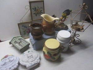 Pitchers, Canisters, Clock