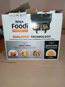 Ninja Foodi 8-qt 2-Basket Air Fryer DualZone  Dark Grey- not used