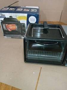 Elite Cuisine 0.8Cu. Ft. Toaster Oven Broiler with Rotisserie ERO-2008N - open box