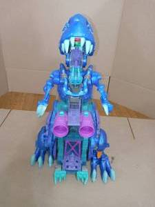 Fisher-Price Imaginex Ultra Ice Blue T-Rex Dinosaur Walk Sounds And Lights- slightly used