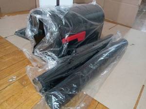 Roxbury Black Steel Post Mount Mailbox and Premium Steel Post by Architectural Mailboxes- not used