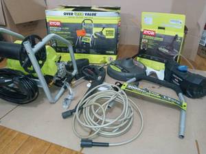 2,000 PSI 1.2 GPM Cold Water Electric Pressure Washer with 12 in. Surface Cleaner by RYOB- used