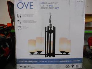 LED Chandelier - Large and Dramatic, Frosted Glass