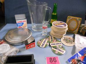 Vikings Pins, Coasters, Tins, Pitcher, MN Twins Shot Glass, more