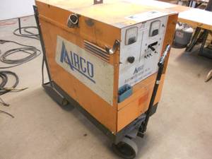 Airco Welder on wheels, Aircomatic Model PA-3A Arc Welding Machine with cords and lead (30)
