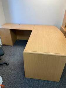 L-Shaped Wood Executive Desk