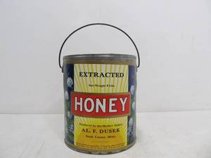lot 38 image: Nice Old Vintage 1930s Era Advertising Honey Can