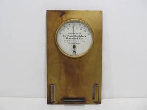 lot 40 image: Old Vintage Industrial Brass Gauge - Builders Exchange Building Saint Paul
