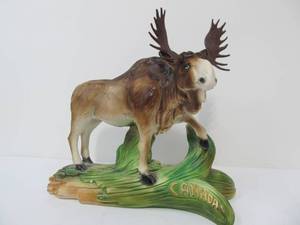 lot 63 image: Large Vintage CANADA Chalkware Moose Display
