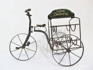 lot 66 image: Vintage Style 3-Wheeled Bicycle Wine Holder