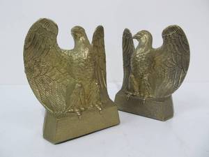 lot 70 image: Nice Pair of Brass Eagle Bookends