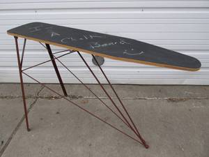lot 121 image: Vintage Folding Ironing Board Chalkboard