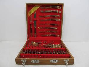lot 133 image: Nice Set of Vintage Thai Brass Flatware