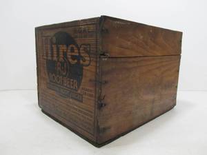 lot 141 image: Vintage HIRES Root Beer Wooden Advertising Soda Crate