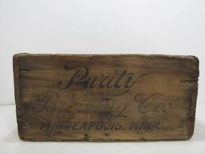 lot 142 image: Antique Minneapolis PURITY BREWING Advertising Beer Crate