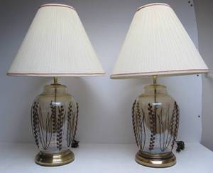 lot 173 image: Matching Pair of Large Glass Table Lamps