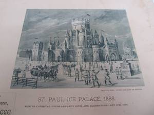 lot 176 image: Original Antique 1888 SAINT PAUL ICE PALACE Tobacco Advertising Print