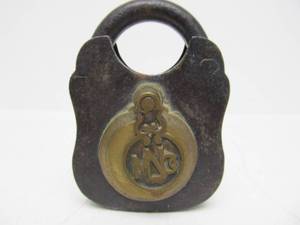 lot 202 image: Iron & Brass MLN CO Railroad Style Lock