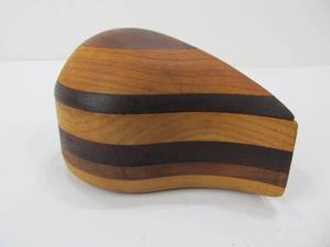 lot 268 image: Artist Made Signed Lidded Wood Trinket Box