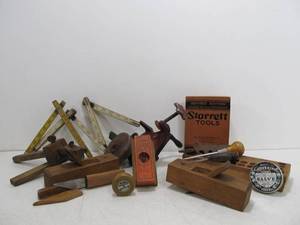 lot 240 image: Lot of Vintage Woodworking Tools Folding Rulers etc