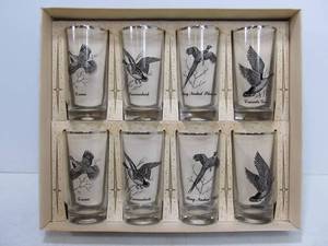 lot 187 image: NOS Vintage Federal Glass SPORTSMENS Drinking Glass Set