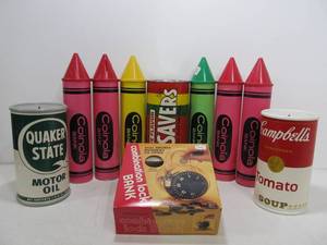 lot 189 image: Lot of Brand New Large Retro Coin Banks