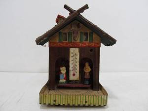 lot 192 image: Vintage 1940s Era Cuckoo Style Weatherman Forecaster Hygrometer