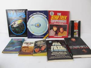 lot 213 image: Group of Vintage & Newer STAR TREK Books Maps Concordance & Compendium