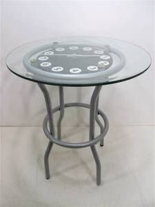 lot 245 image: Beveled Glass Top Table wWorking Clock
