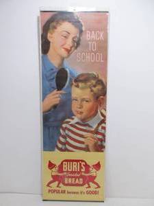 lot 261 image: Large Vintage 1950s BURIS BREAD Advertising Calendar Print