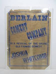 lot 263 image: Orig Antique 1880s Joshua Whitcomb Comedy Stage Play Broadside Poster