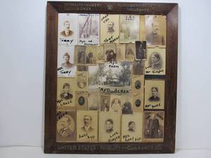 lot 264 image: Antique Framed Photographs of Ayd Family in Old Wood Advertising Frame