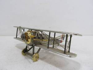lot 323 image: Vintage SPAD XIII Bi-Wing WWI Replica Metal Fighter Plane