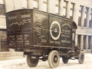 lot 148 image: Very Cool Antique ca 1920 Minnesota Delivery Truck Photograph