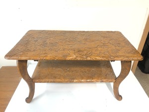 lot 28 image: Vintage Heavily Carved Oriental Coffee Table wDragon Design