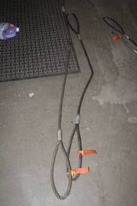 Lot of (2) Liftall Wire Rope 34 Sling Eye-Eye