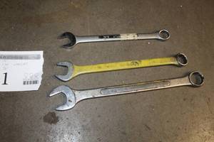 Lot of (3) Combination End Wrenches - 1-14, 1-116, 1516