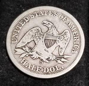 1861-S US SEATED LIBERTY HALF DOLLAR CIVIL WAR DATE