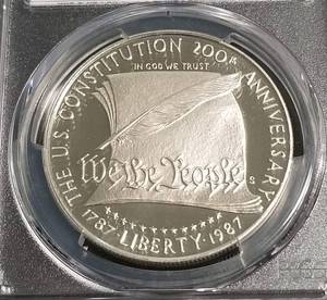 1987-S US CONSTITUTION SILVER DOLLAR PR69 DEEP CAMEO PCGS