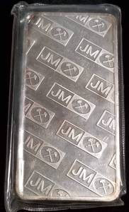 10 TROY OZ. .999 FINE SILVER BAR JM JOHNSON MATTHEY