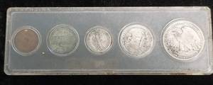 1944 US TYPE SET IN CLEAR PLASTIC 50C 25C 10C 5C 1C