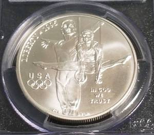 1995-D US OLYMPIC GYMNASTICS SILVER DOLLAR MS69 PCGS