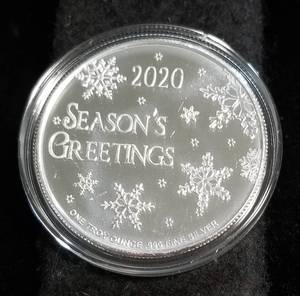 CHRISTMAS 2020 SNOWMEN 1 TROY OZ. .999 FINE SILVER IN AIRTITE