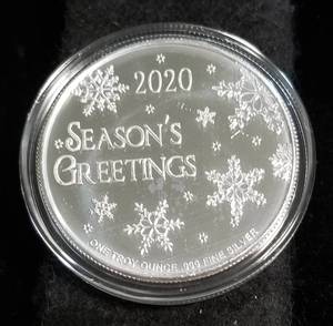 CHRISTMAS 2020 SNOWMEN 1 TROY OZ. .999 FINE SILVER IN AIRTITE