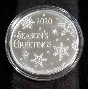 CHRISTMAS 2020 SNOWMEN 1 TROY OZ. .999 FINE SILVER IN AIRTITE
