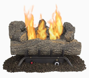 lot 40 image: Pleasant Hearth 18-in 30000-BTU Dual-Burner Vent-free Gas Fireplace Logs
