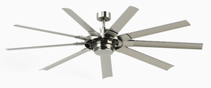 lot 48 image: Fanimation Studio Collection Slinger v2 72-in Brushed nickel LED IndoorOutdoor Ceiling Fan with Remote (9-Blade)