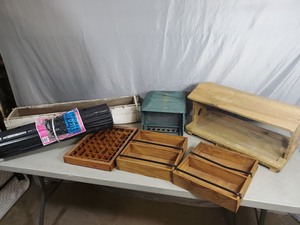lot 136 image: Birdfeeders, Compost Bin, Miniature Shelves