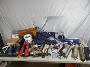 lot 142 image: Grease Guns, Roof Jacks, Shop Supplies, Hardware
