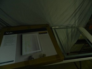 lot 144 image: New LED Lit Mirror with Anti-Fog - Small Crack